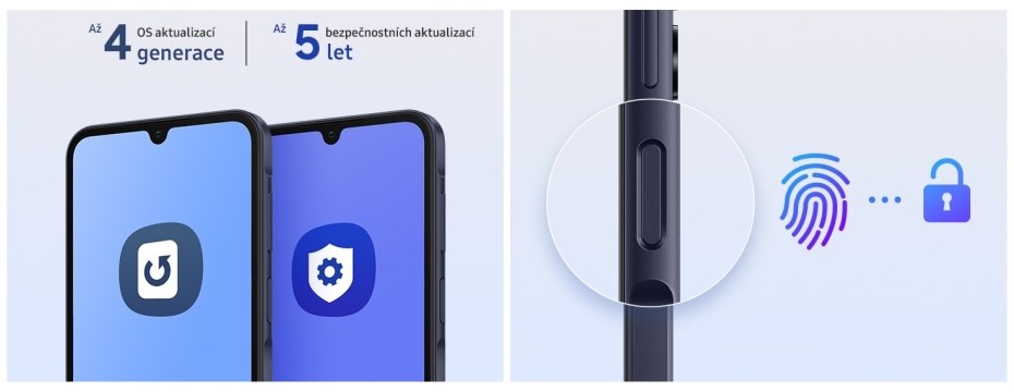 Samsung Galaxy A15 snímač otisků prstů